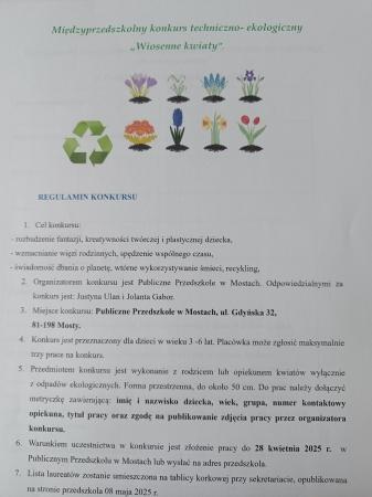 Międzyszkolny konkurs ''Wiosenne kwiaty''