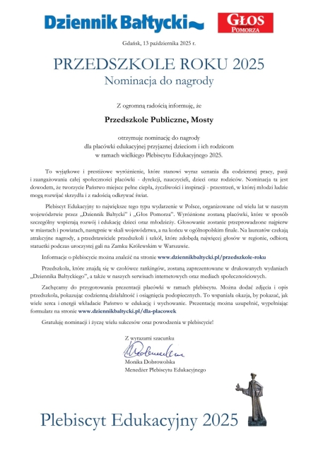 Dziękujemy za nominację!