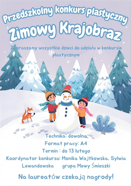 Konkurs plastyczny ''Zimowy krajobraz''